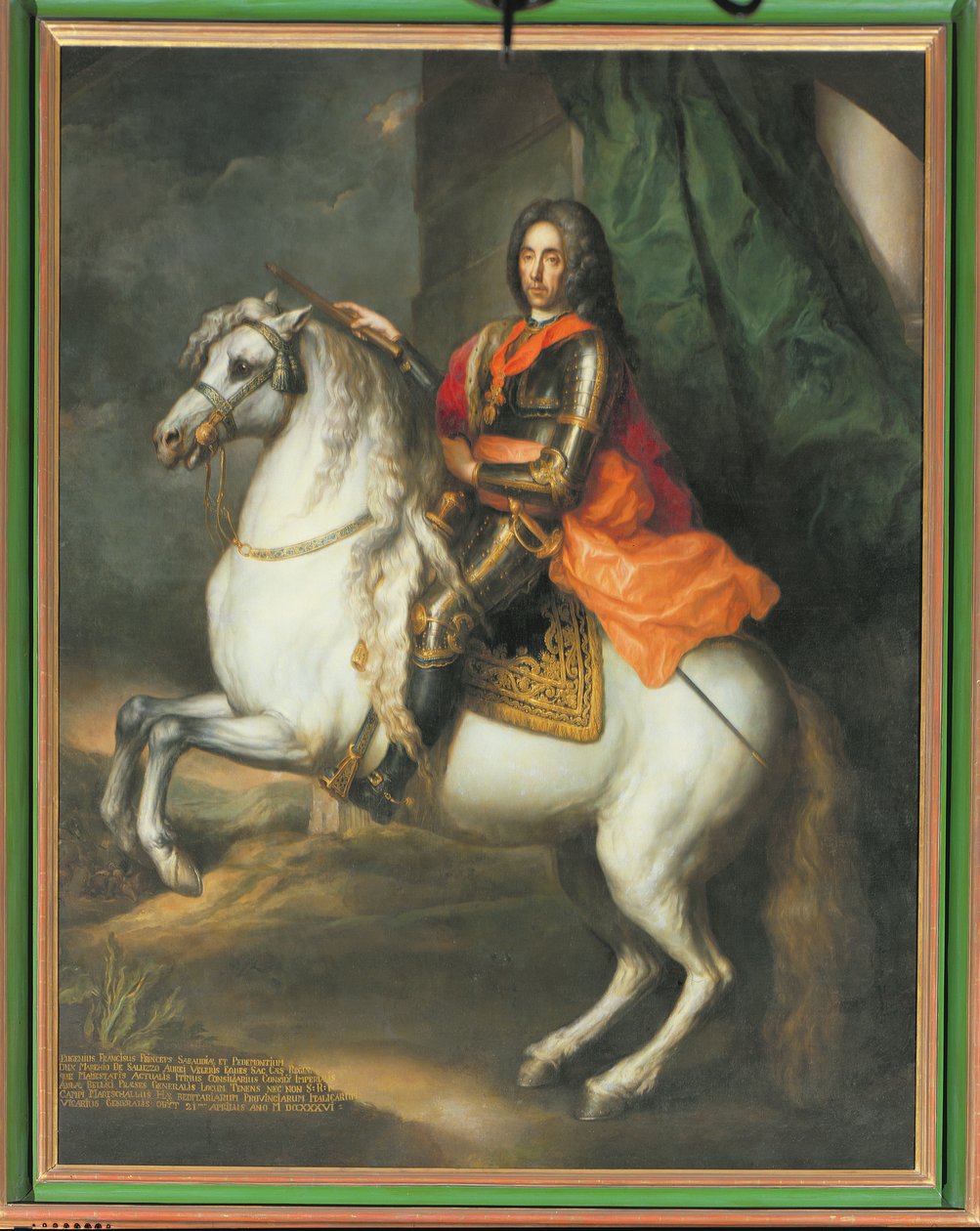 Portret konny księcia Eugeniusza Sabaudzkiego (1663-1736) autorstwa Johann Gottfried Auerbach