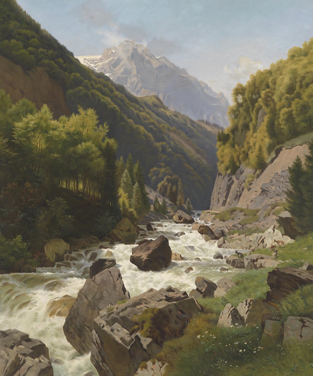 Wąwóz na Lötschenbach w pobliżu Glarus autorstwa Johann Gottfried Steffan