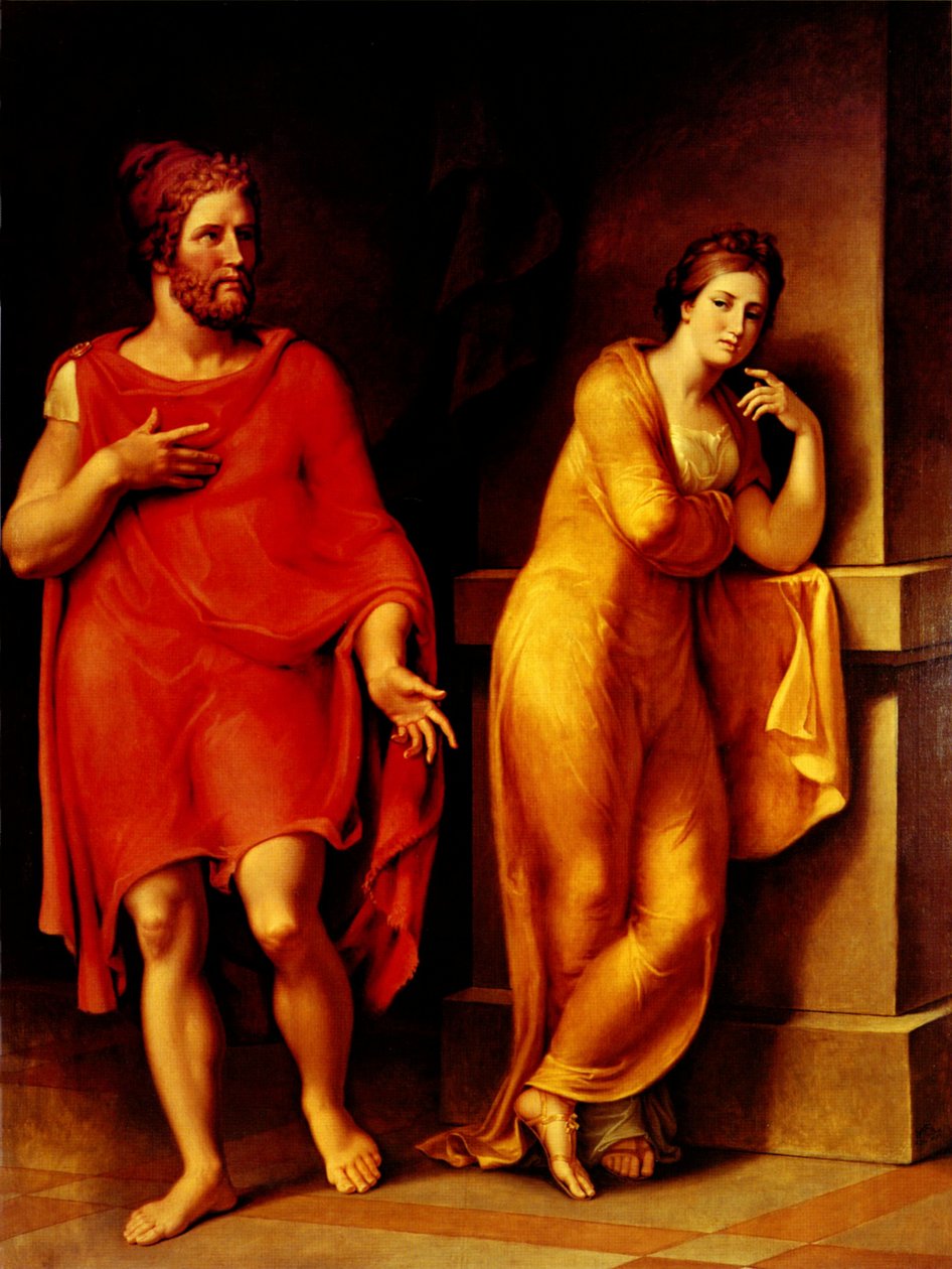 Odysseus and NausicaanAngielski: Odysseus and NausicaanFrancais: Ulysse et Nausicaan autorstwa Johann Heinrich Wilhelm Tischbein