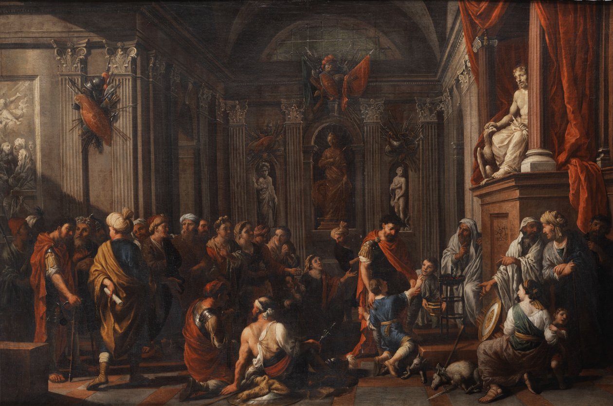 Scena przysięgi w świątyni Jowisza autorstwa Johann Heiss
