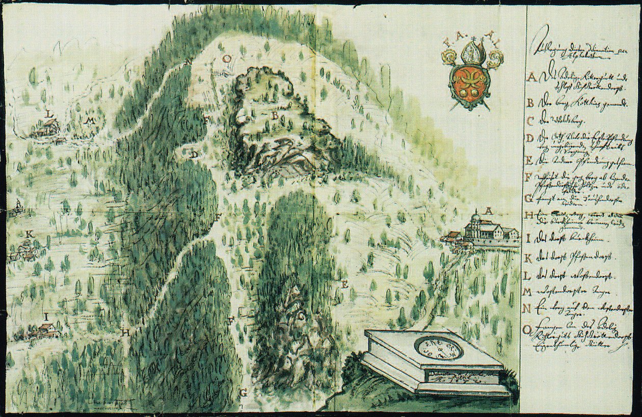 Najstarsza znana karta Kordigast autorstwa Johann Jakob Schmidt