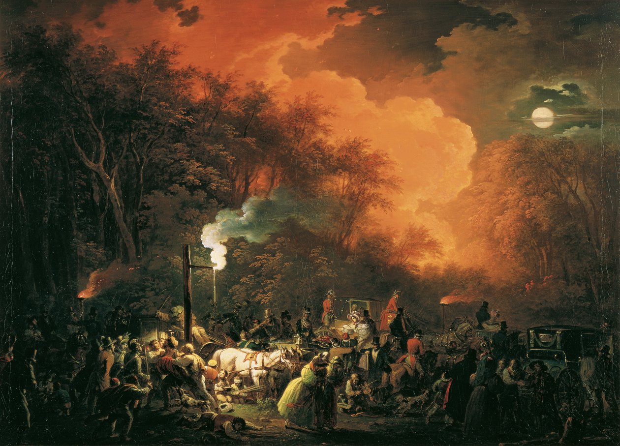 Koniec fajerwerków Stuwer 7 maja 1833 r. autorstwa Johann Josef Schindler
