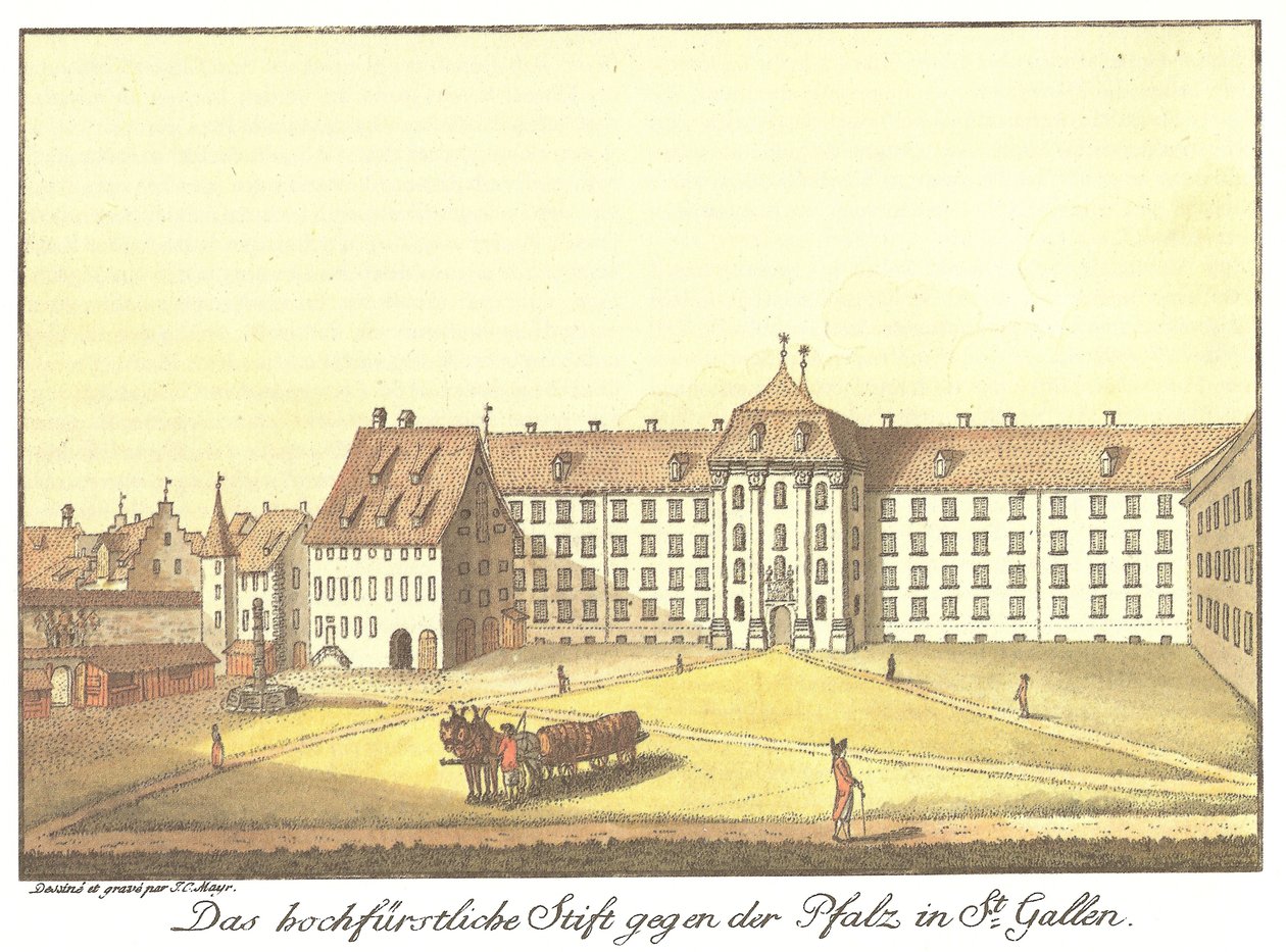 Wysoki klasztor książęcy przeciwko Palatynatowi w St. Gallen autorstwa Johann Konrad Mayr