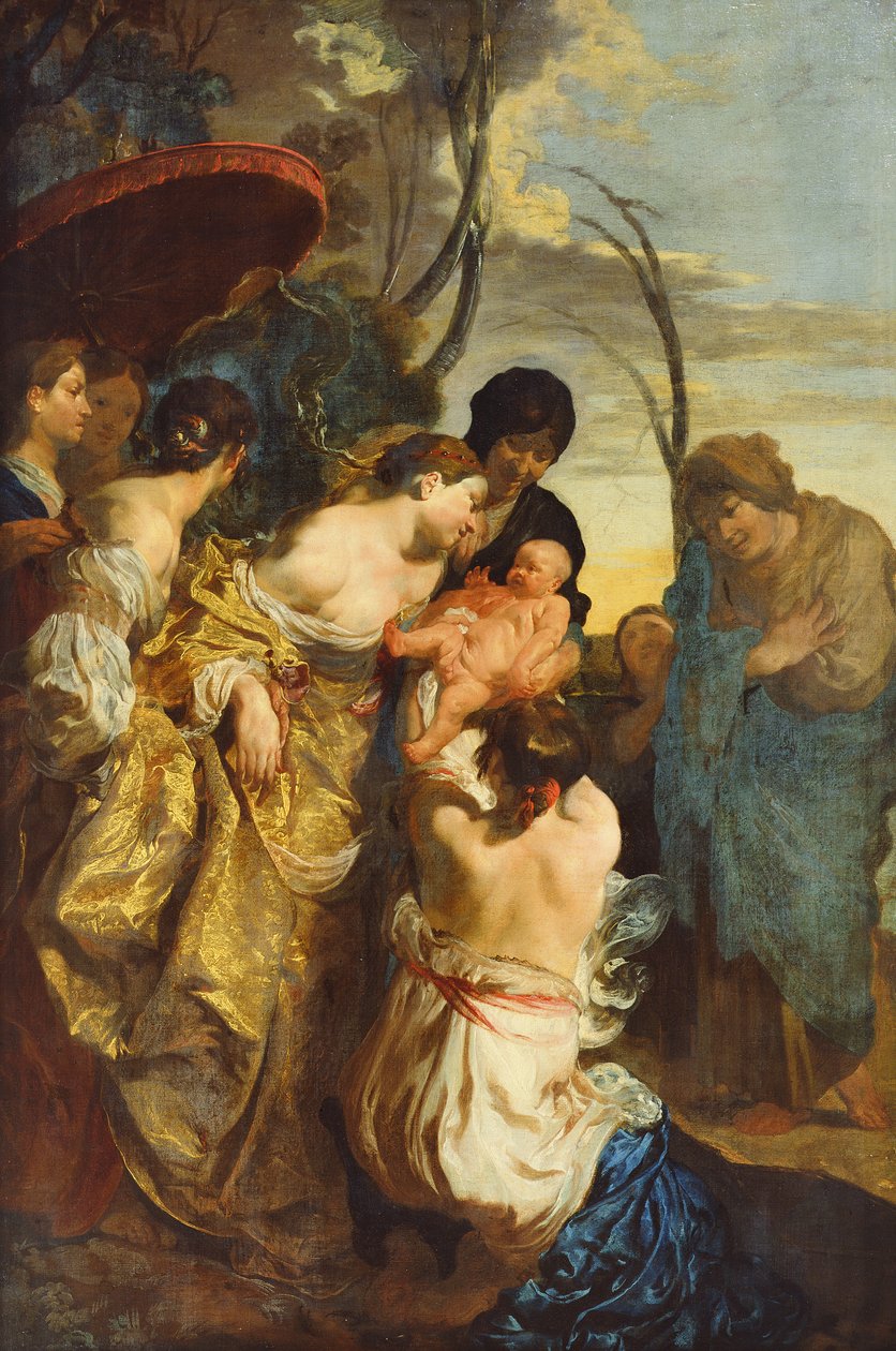 Mojżesz ocalony od utonięcia, c. 1625-31 autorstwa Johann Liss or Lis or von Lys