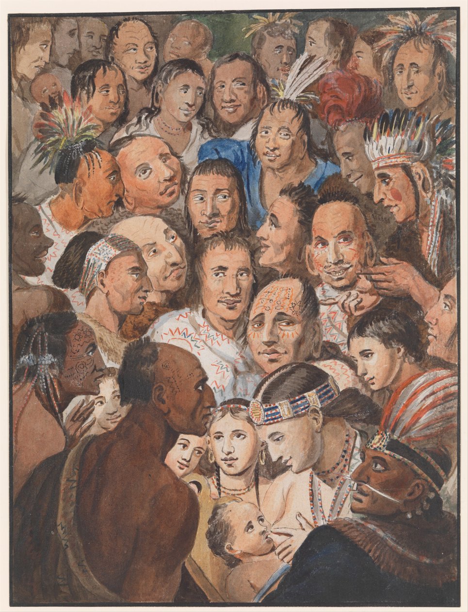 Tableau indyjskich twarzy, c.1811-13 autorstwa Johann Ludwig Krimmel