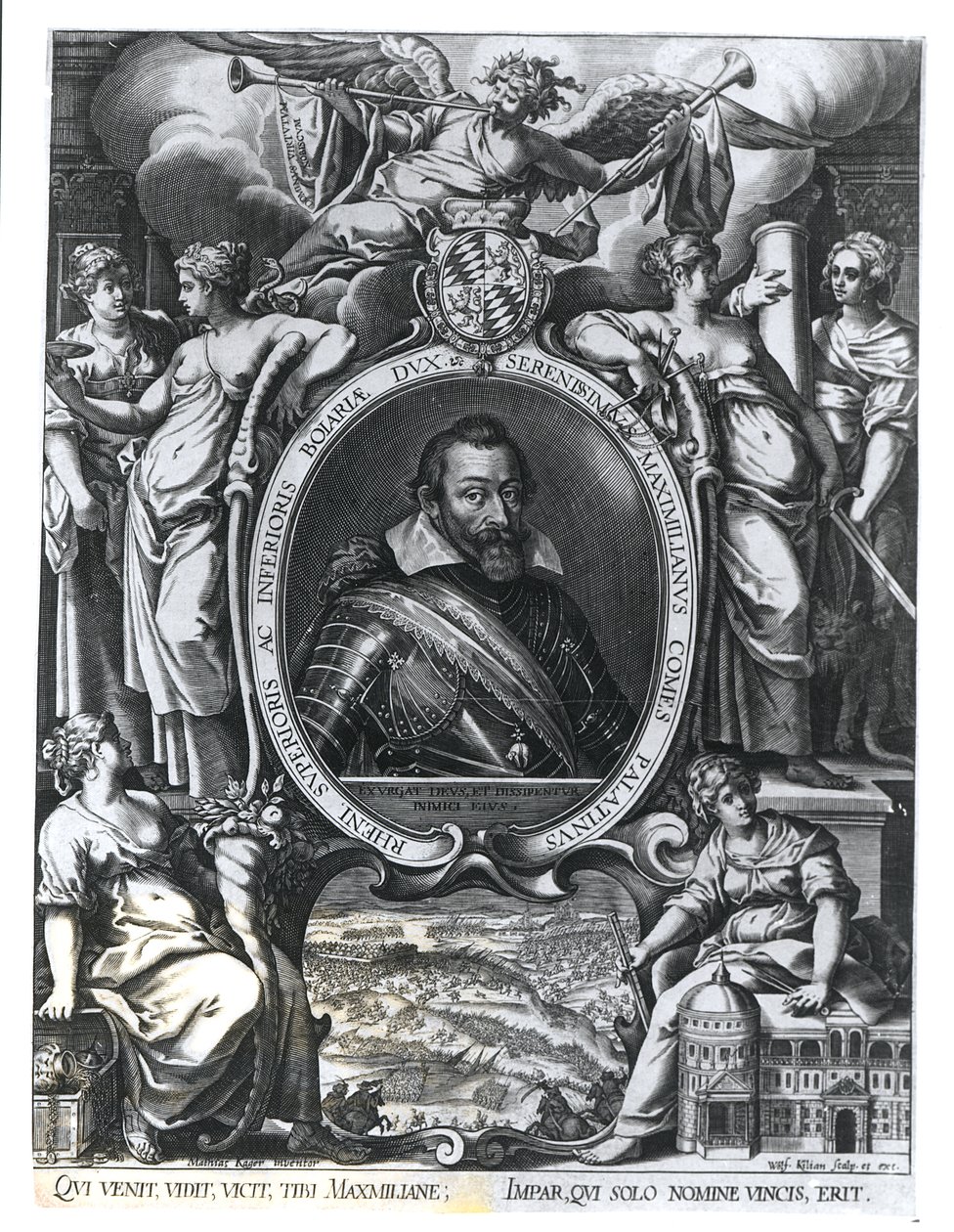 Portret Maksymiliana I Bawarskiego rytowany przez Wolfganga Kiliana (1581-1662) autorstwa Johann Matthias Kager