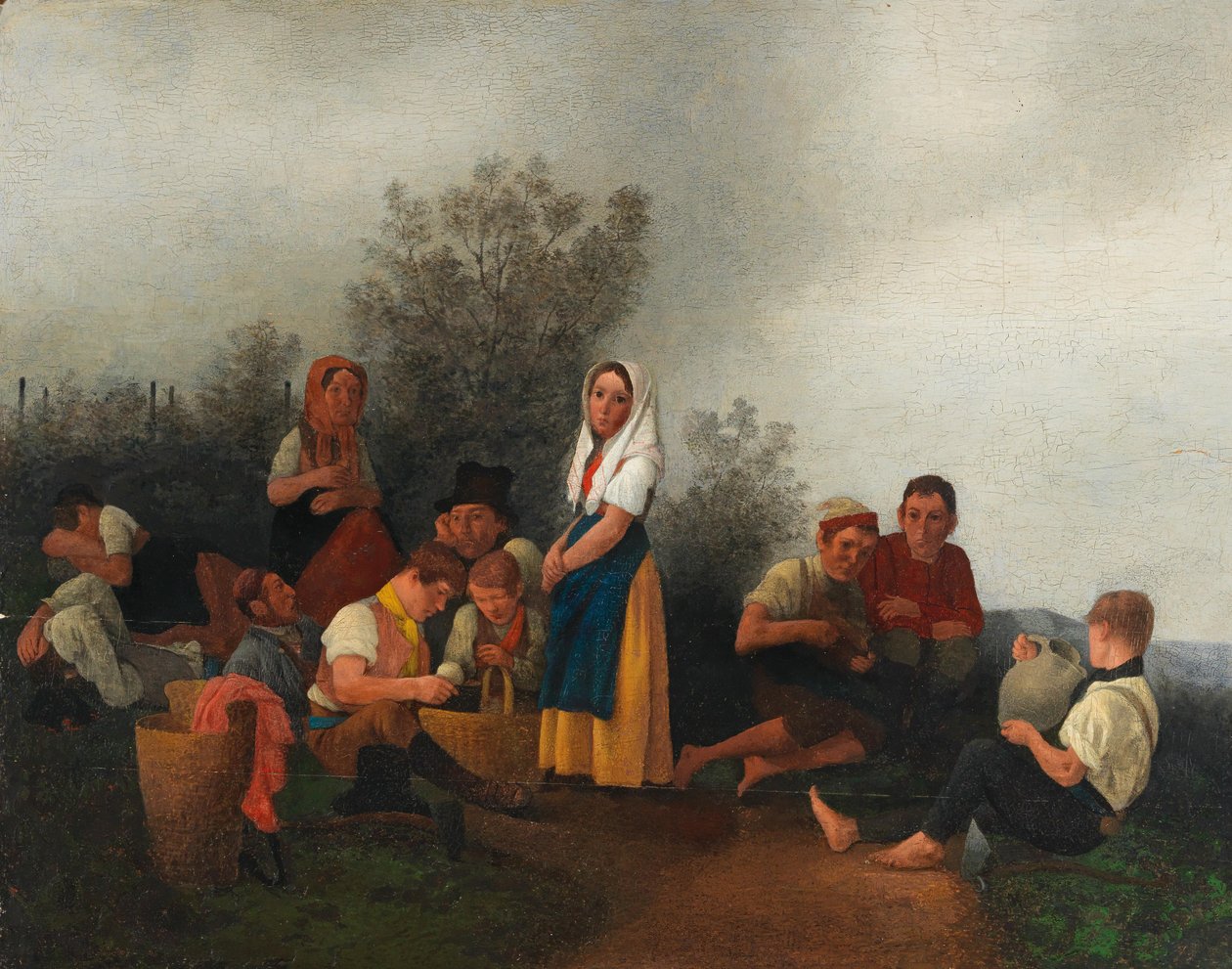 Rodzina Schreiberów w winnicy autorstwa Johann Michael Neder