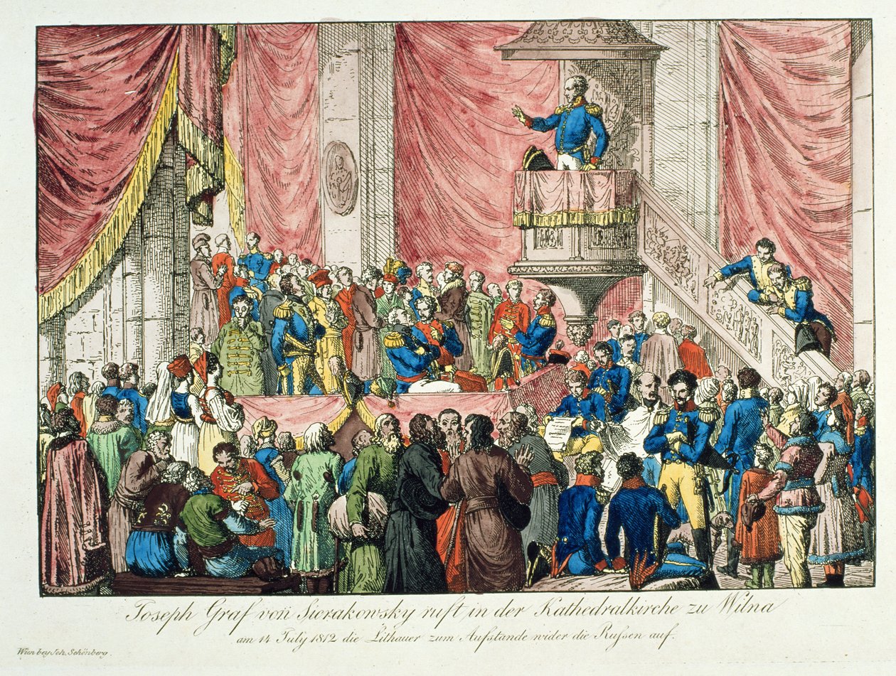 Generał Sierakowski wzywający do powstania litewskiego, 1812 autorstwa Johann Nepomuk Schonberg