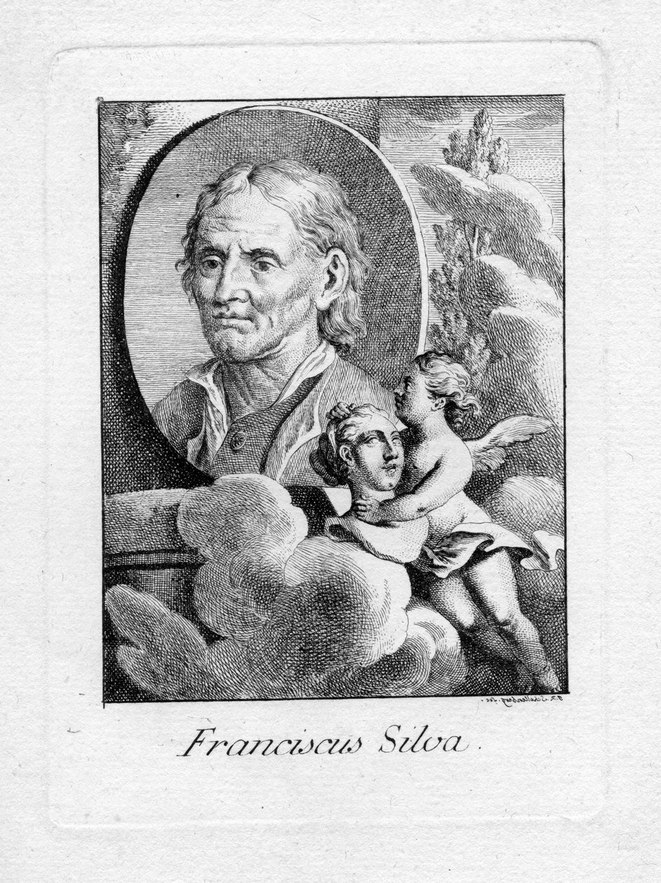 grawerowany portret autorstwa Johann Rudolf Schellenberg