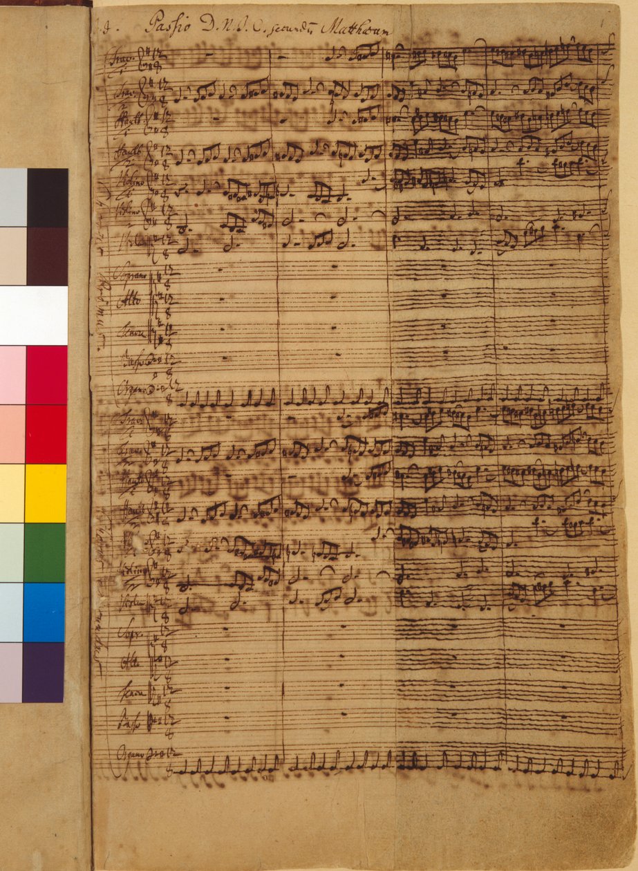 Męka Naszego Pana J.C. wg Ewangelisty Mateusza BWV 244, lata 30. XVIII w. (pióro na papierze) autorstwa Johann Sebastian Bach