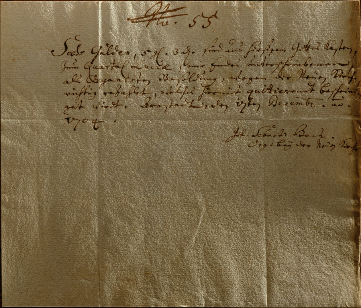 Potwierdzenie wynagrodzenia, 17 grudnia 1704 (pióro i atrament na papierze) autorstwa Johann Sebastian Bach