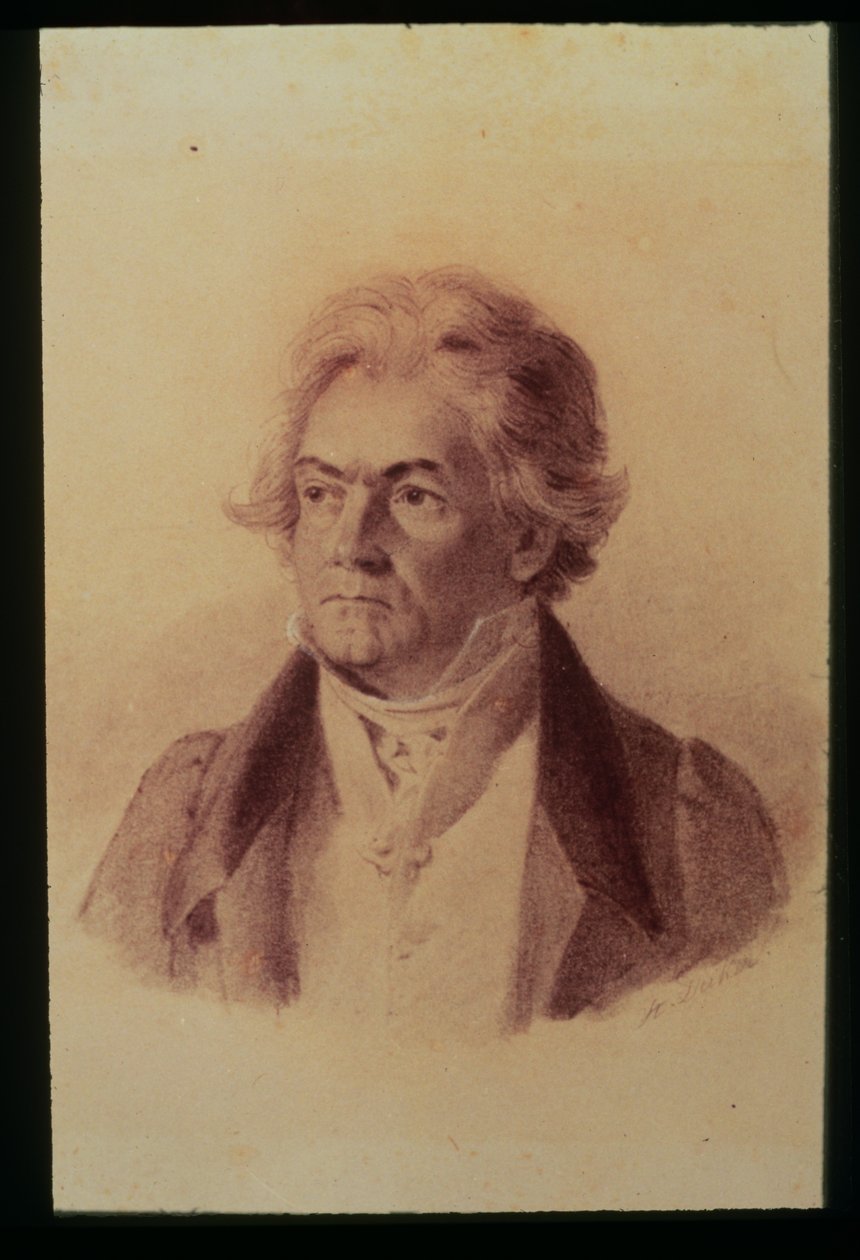 Ludwig van Beethoven (1770-1827), 1824 (druk) autorstwa Johann Stephan Decker