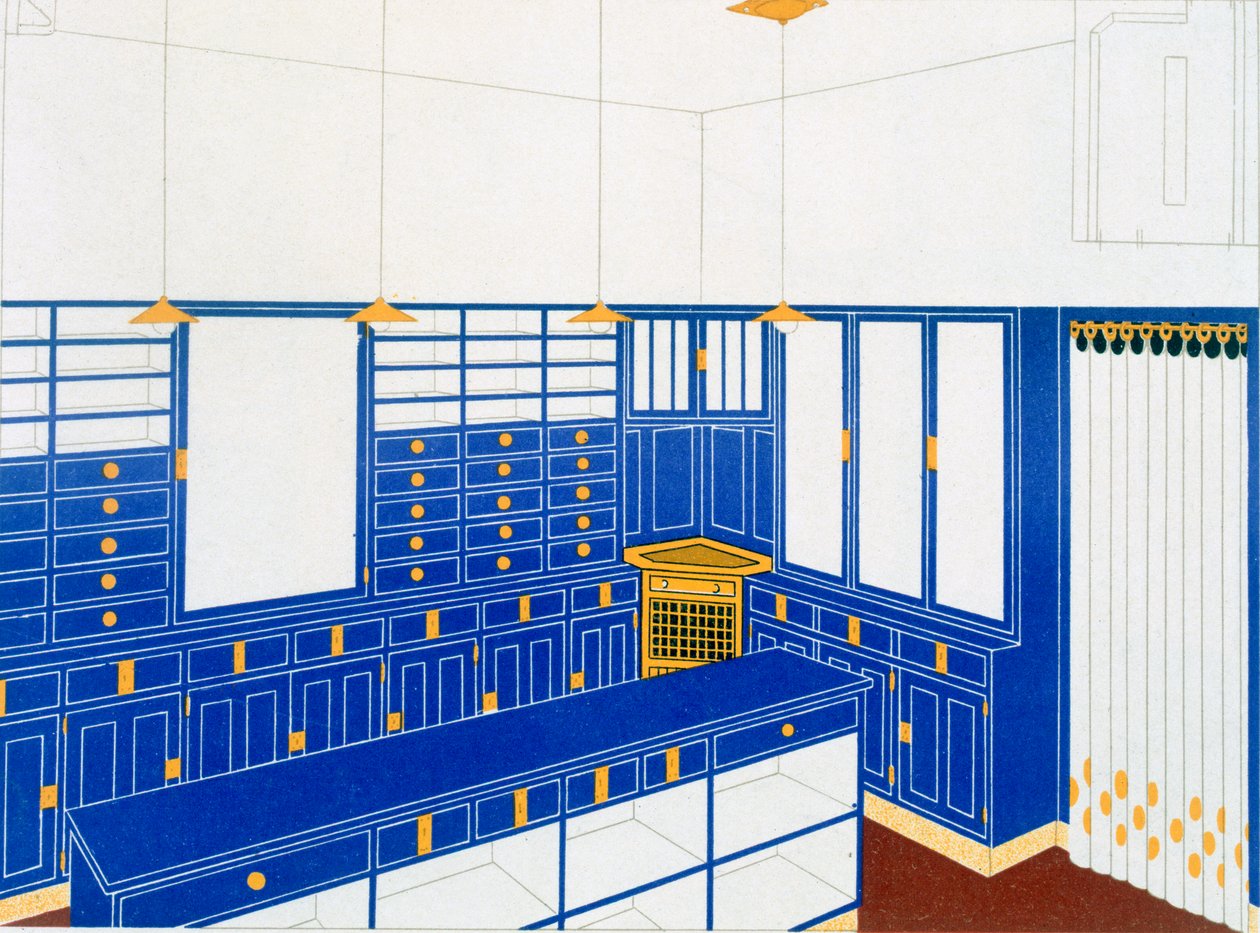 Das Interieur IV, sklep z rękawiczkami, 1906 autorstwa Johann Stubner