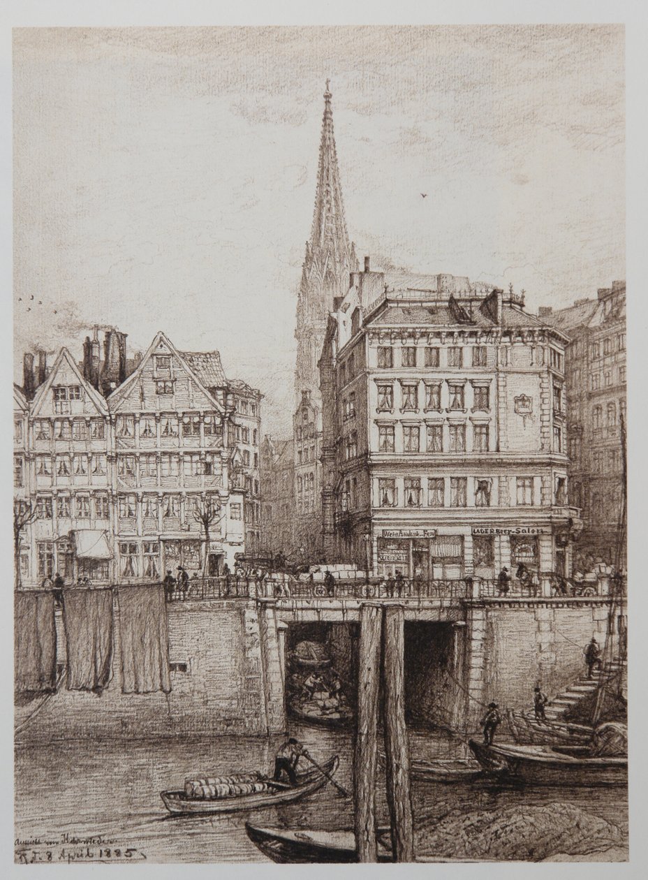 Fleet-hinter-der-Mattentwiete autorstwa Johann Theobald Riefesell