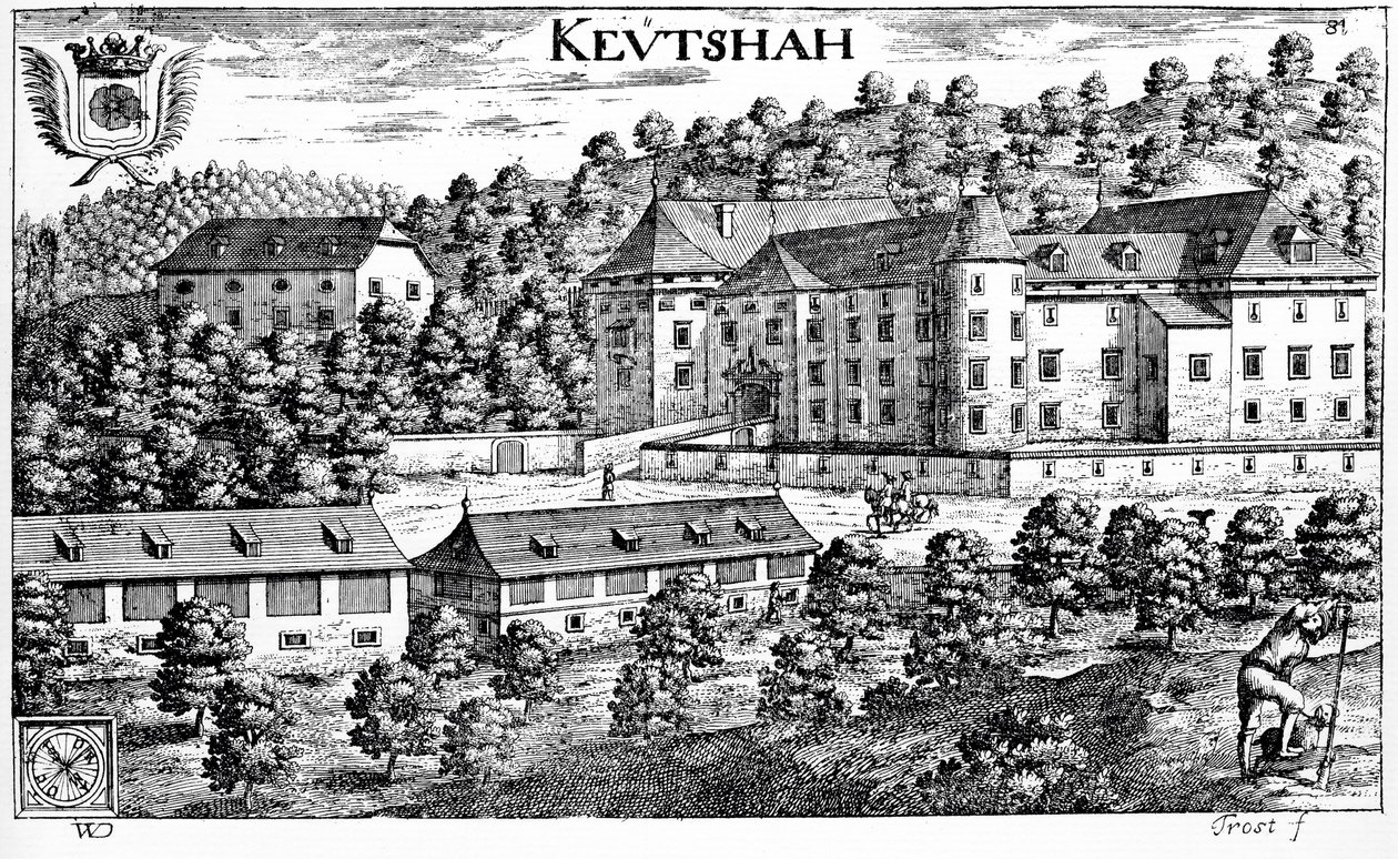 Zamek Keutschach w Karyntii autorstwa Johann Weikhard von Valvasor