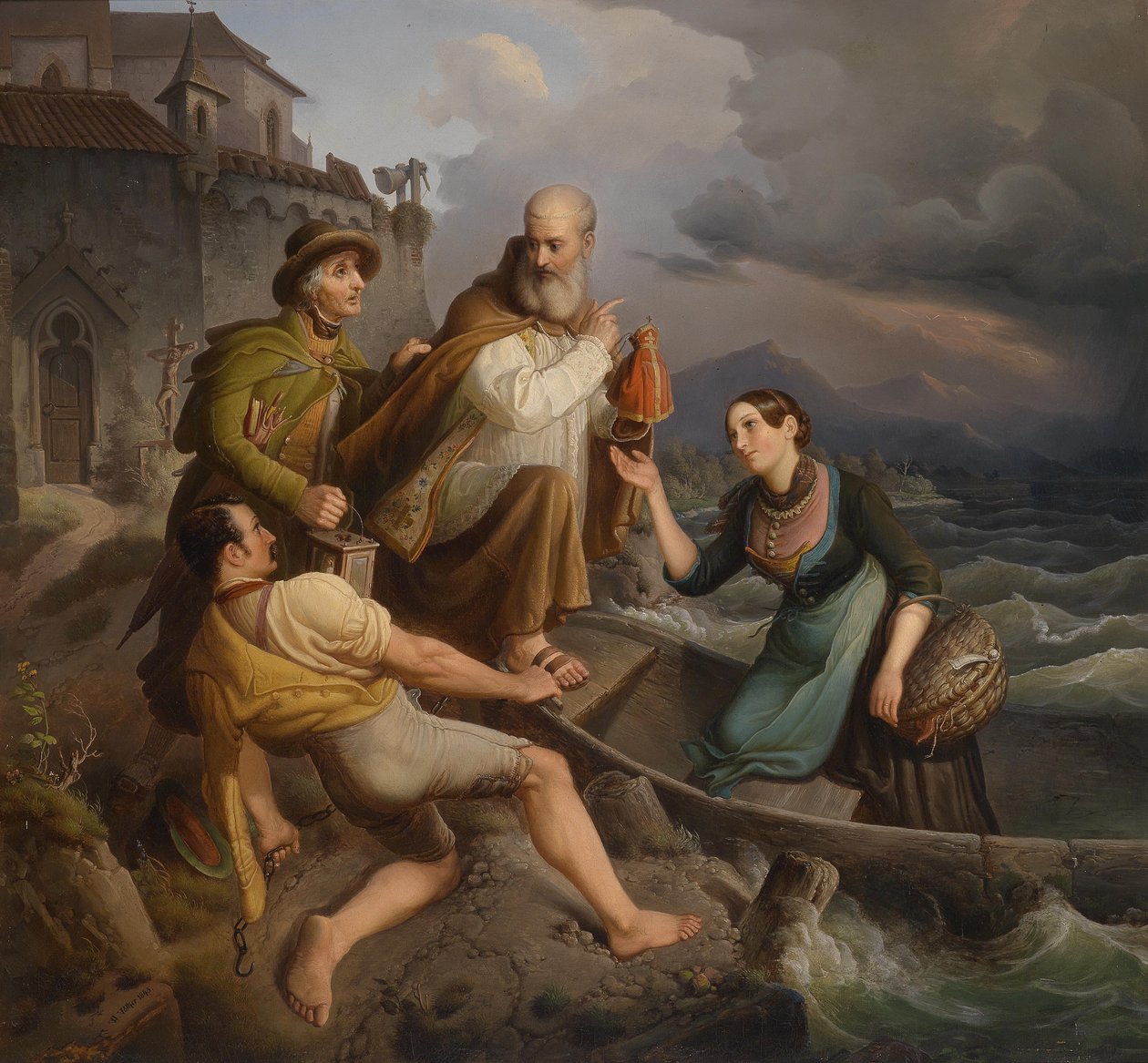 Przejechany z nadchodzącą burzą autorstwa Johann Wilhelm Volker