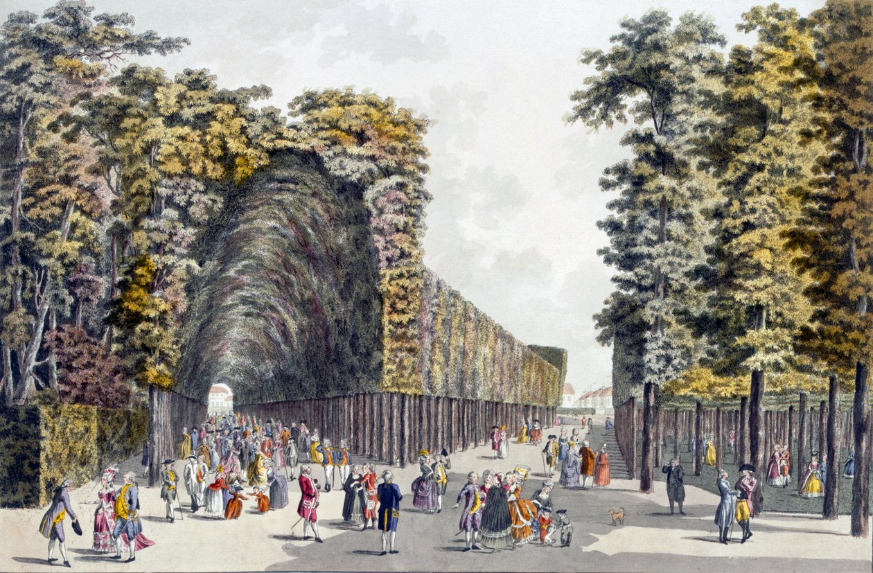 Spacer po Limegrove, Augarten, Wiedeń, lata 90. XVIII wieku autorstwa Johann Ziegler