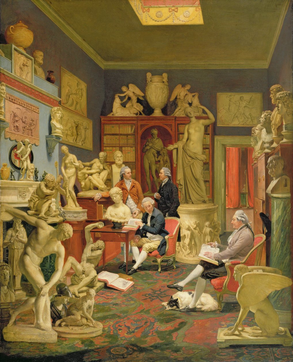 Charles Townley i jego przyjaciele w Towneley Gallery, 33 Park Street, Westminster, 1781-83 autorstwa Johan Joseph Zoffany