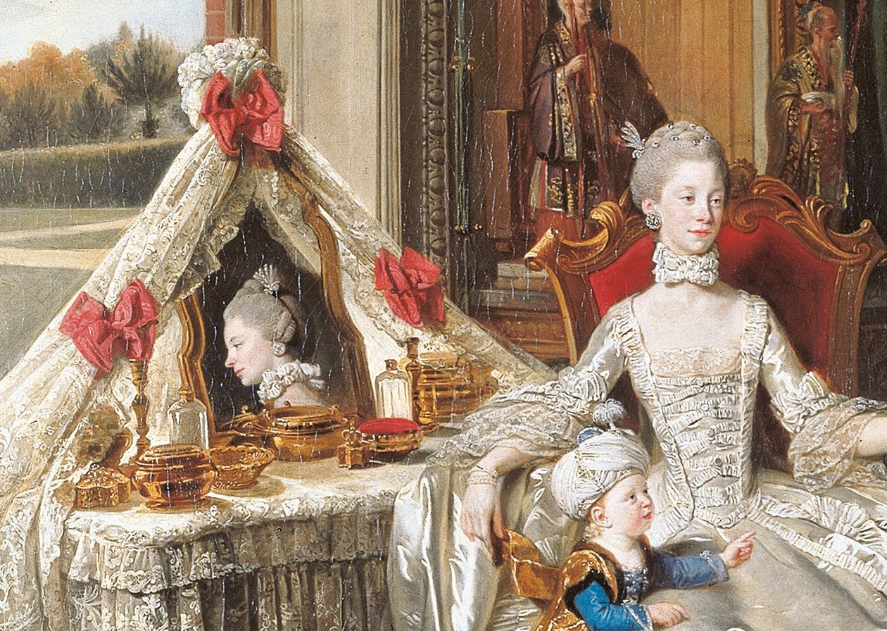 Królowa Charlotte 1744-1818 ze swoimi dwoma najstarszymi synami autorstwa Johan Joseph Zoffany