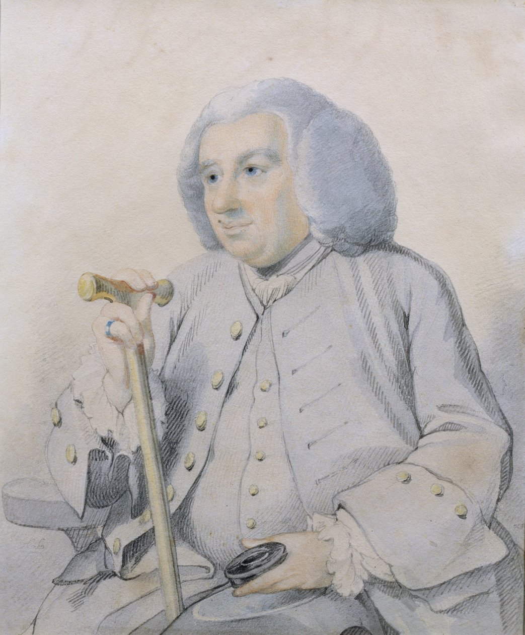 Szkic portretu Andrew Drummonda (1688-1769) założyciela banku, zabitego w Culloden autorstwa Johan Joseph Zoffany