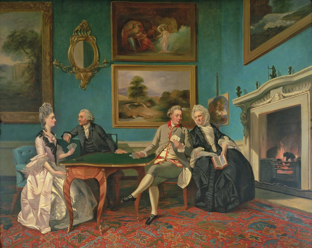 Rodzina Duttonów w salonie w Sherborne Park, Gloucestershire, c.1774 autorstwa Johan Joseph Zoffany
