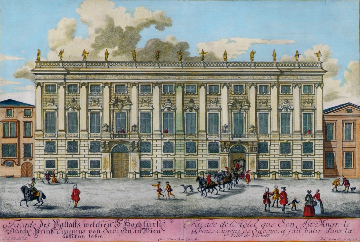Pałac zimowy księcia Eugeniusza Sabaudzkiego w Himmelpfortgasse autorstwa Johann Adam Delsenbach