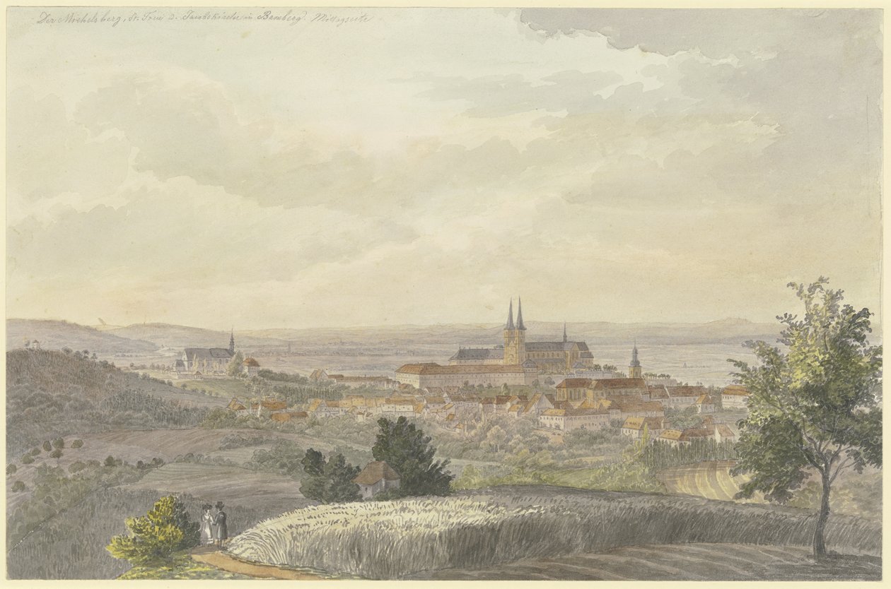 Widok na Bamberg od południa autorstwa Johann Adam Klein