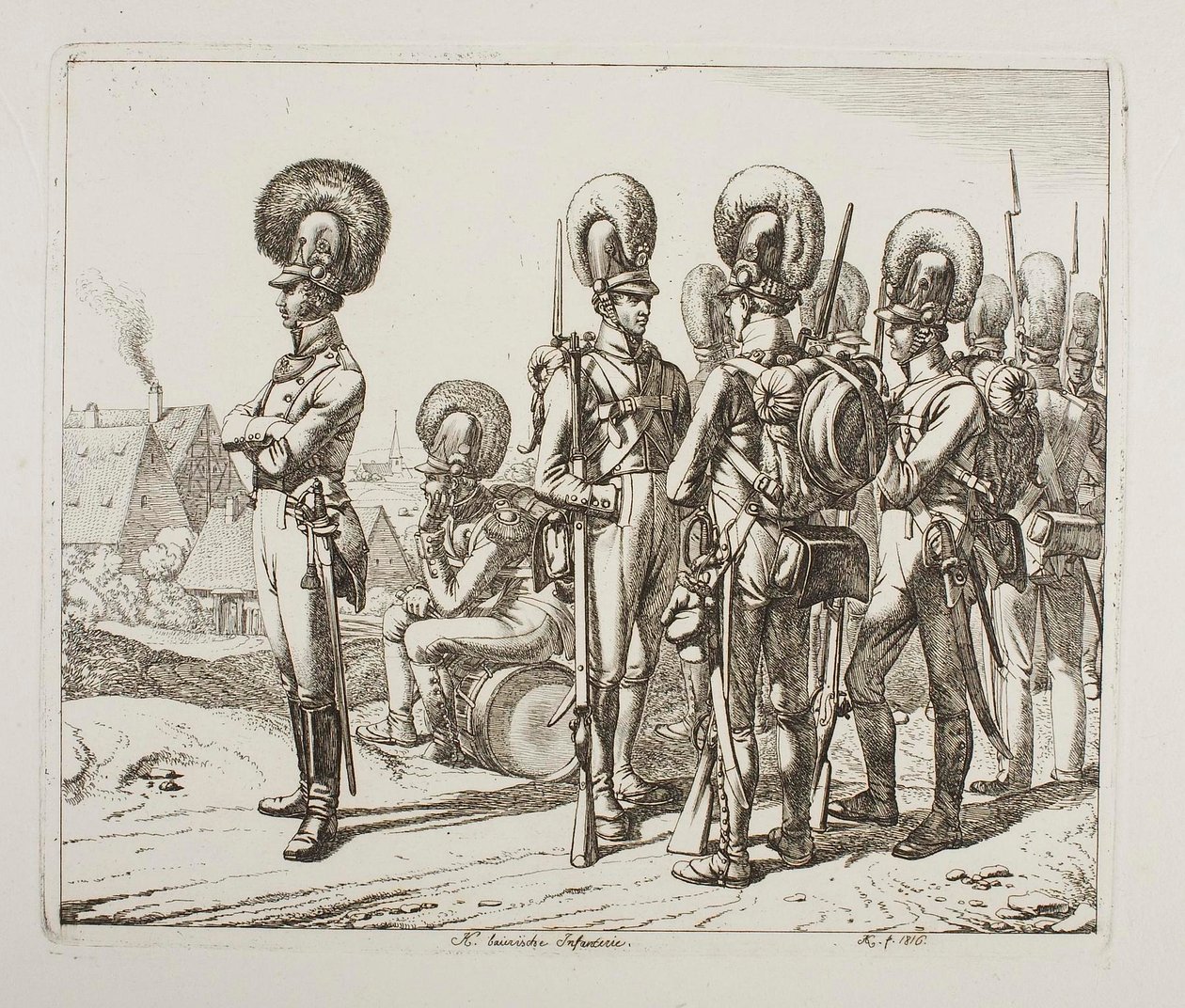 Bawarscy piechurzy autorstwa Johann Adam Klein