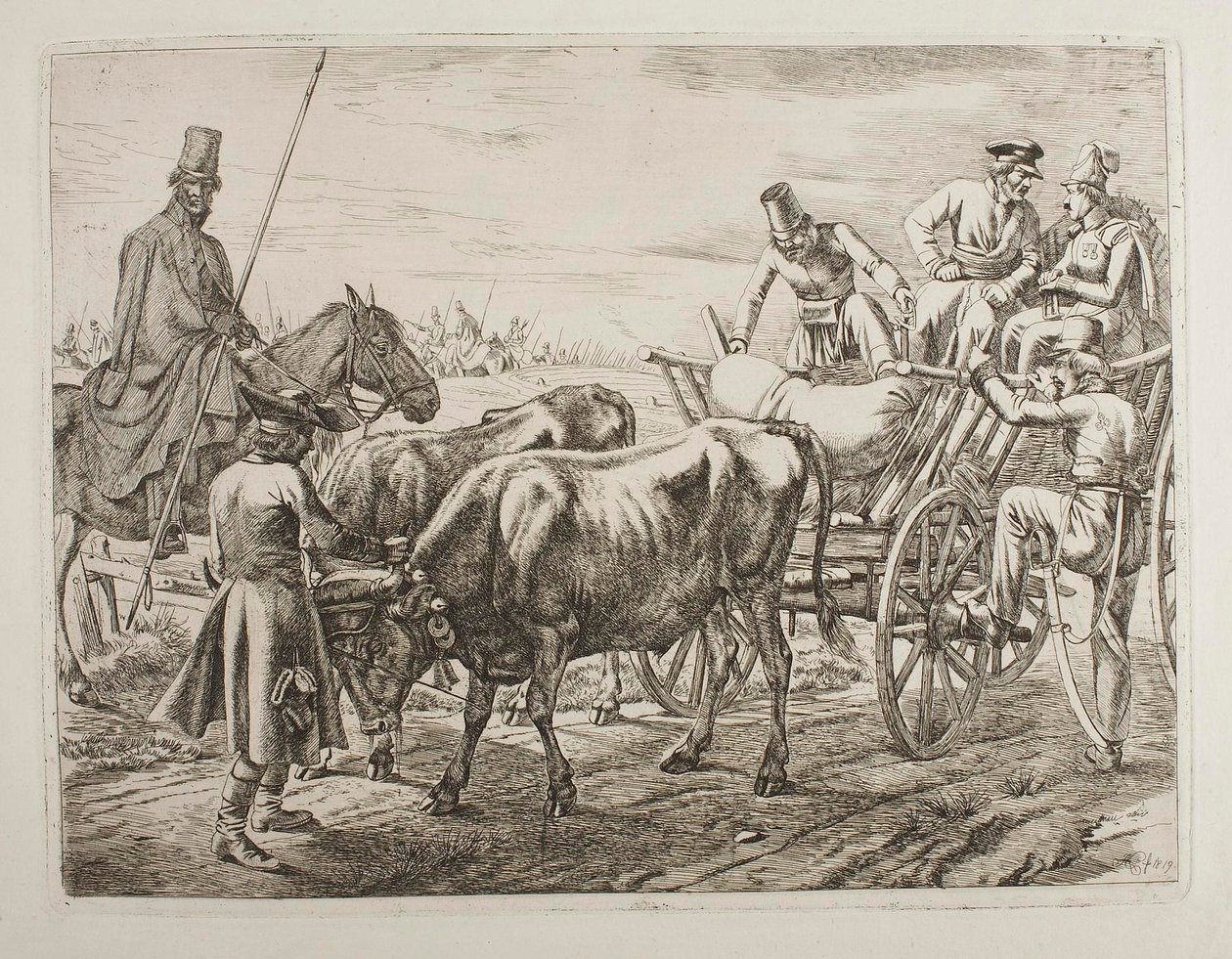 Kozacy wchodzą do wozu autorstwa Johann Adam Klein