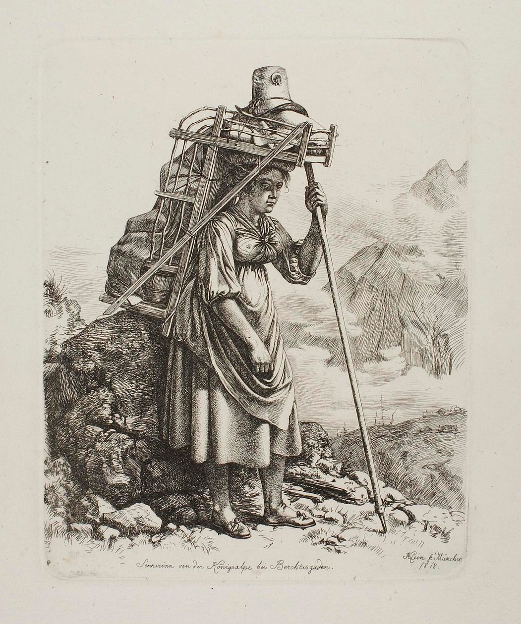 Dojarka w „Saeterze” z Königsalpe autorstwa Johann Adam Klein