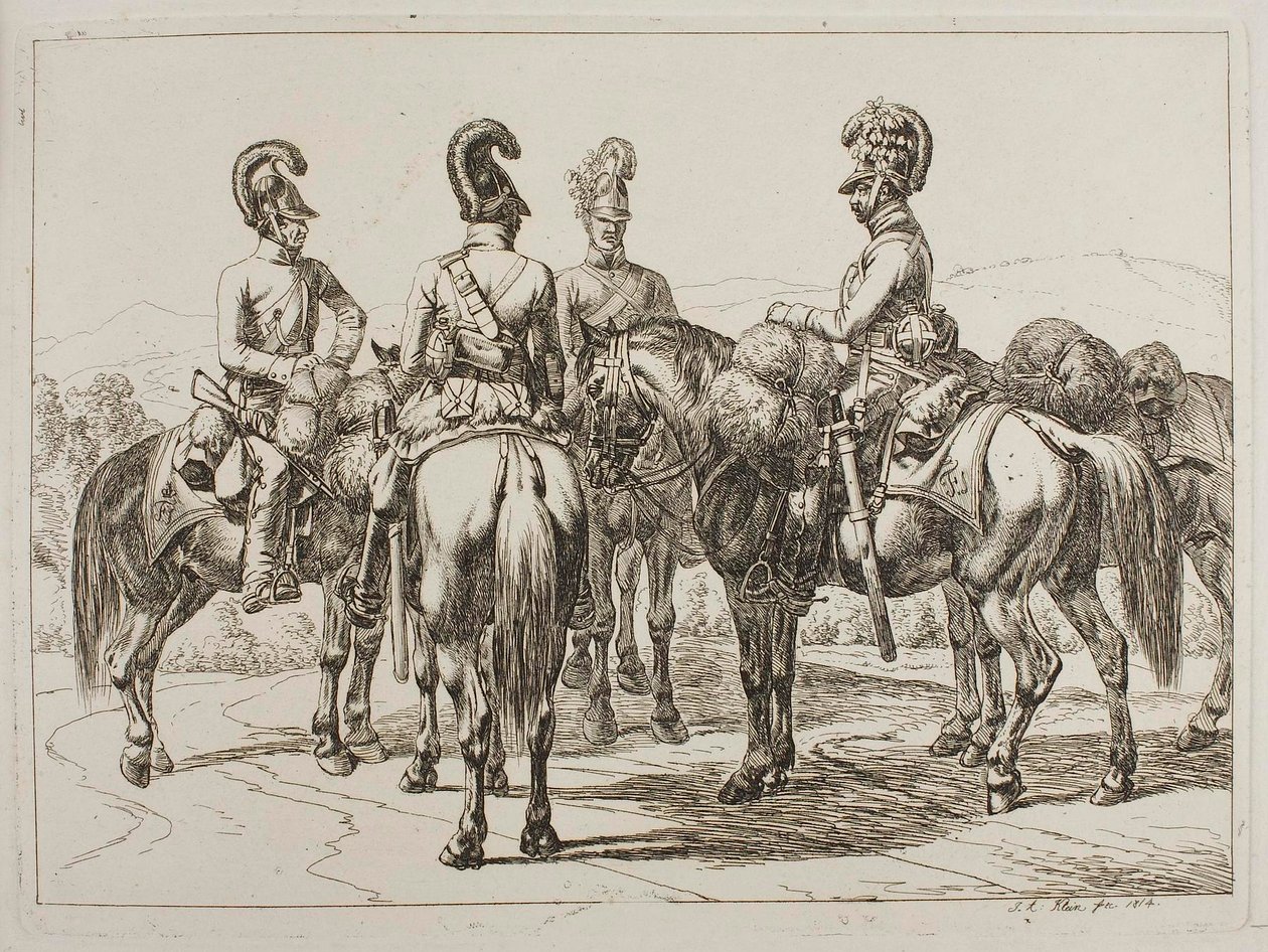 Dragoni konno autorstwa Johann Adam Klein