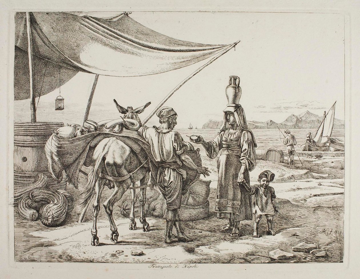 Sprzedawca owoców z Neapolu autorstwa Johann Adam Klein