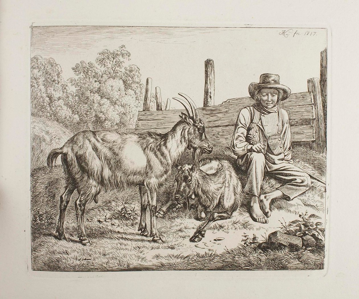 Pasterz z kozami autorstwa Johann Adam Klein