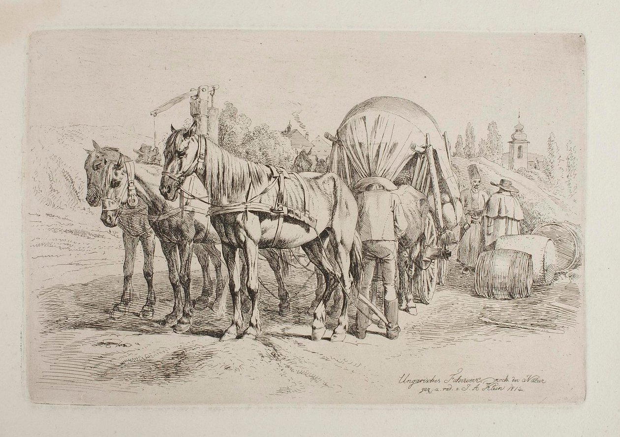 Węgierski wóz konny autorstwa Johann Adam Klein
