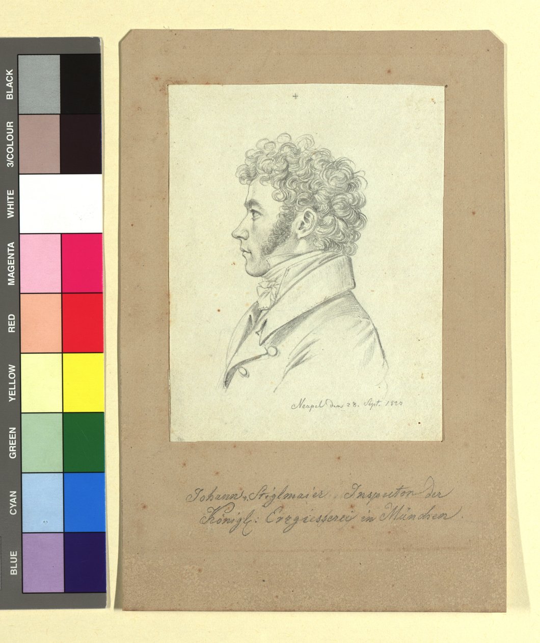 Johann Baptist Stiglmaier (1791-1844), odlewnik brązu, rzeźbiarz, inspektor Królewskiej Odlewni w Monachium autorstwa Johann Adam Klein