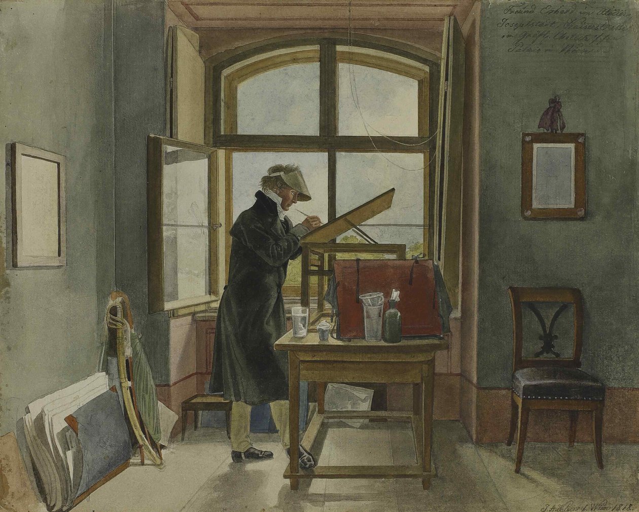 Johann Christoph Erhard w swojej pracowni, 1818. autorstwa Johann Adam Klein