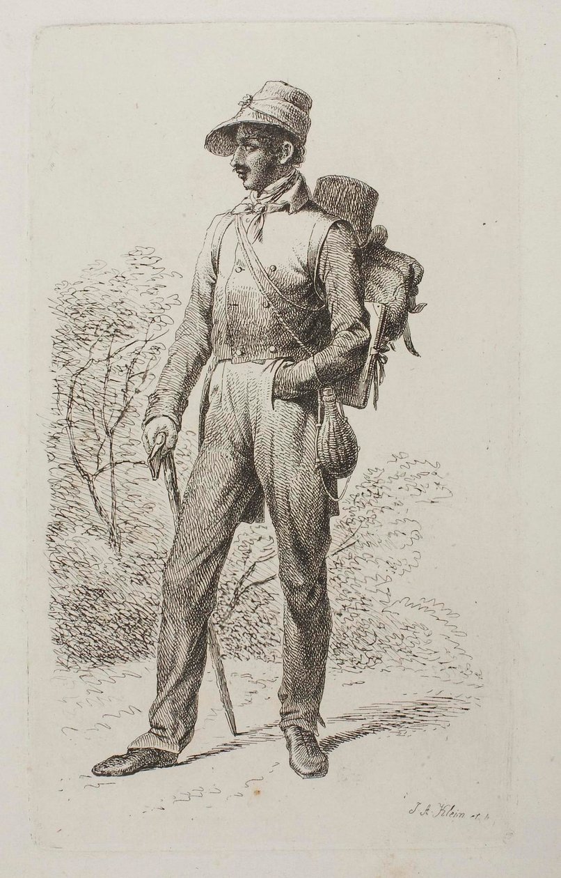 Johann Jacob Kirchner na pieszej wędrówce autorstwa Johann Adam Klein