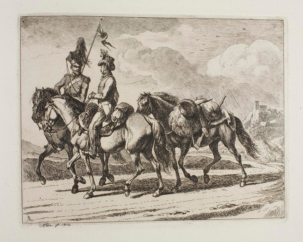 Jeźdźcy wojskowi autorstwa Johann Adam Klein