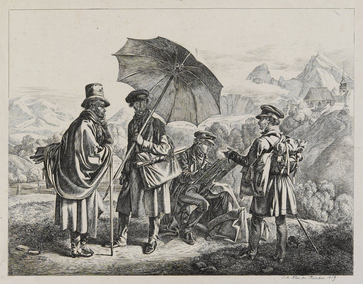 Malarze w podróży autorstwa Johann Adam Klein