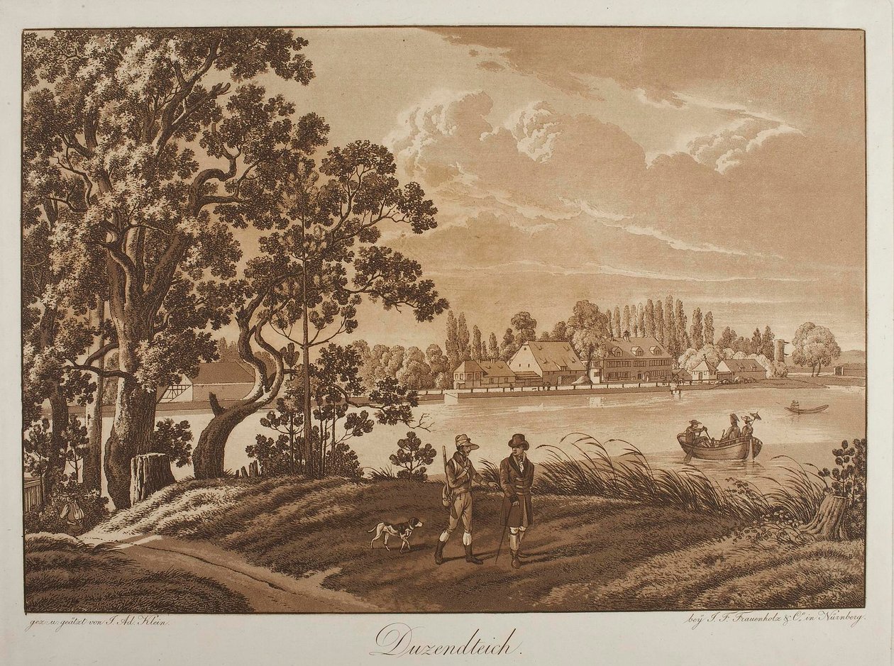 Widok na Duzendteich w pobliżu Norymbergi autorstwa Johann Adam Klein