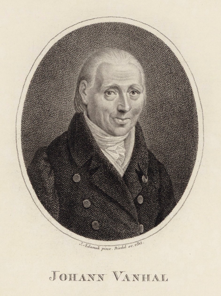 Portret kompozytora Johanna Baptysty Wanhala 1739-1813 , 1815. autorstwa Johann Adamek