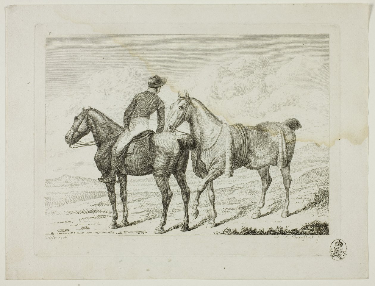 Szkoła jeździecka i konie autorstwa Johann Adolph Darnstedt