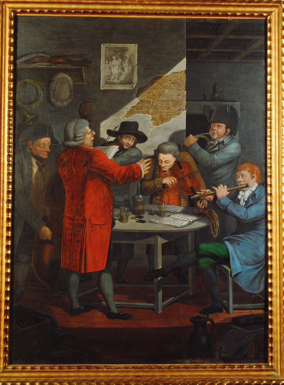 Powtórzenie grupy muzyków w służbie arystokraty ... (gwasz) autorstwa Johann Adolph Opitz