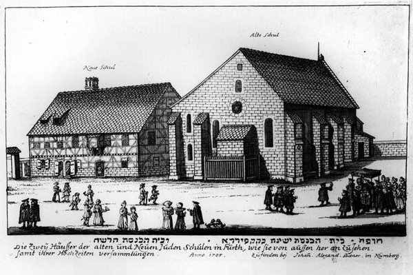 Nowa i stara szkoła żydowska, Norymberga, 1705 autorstwa Johann Alexander Boener