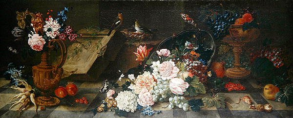 Martwa natura z kwiatami i owocami, ok. 1785-87 (olej na płótnie) autorstwa Johann Amandus Winck