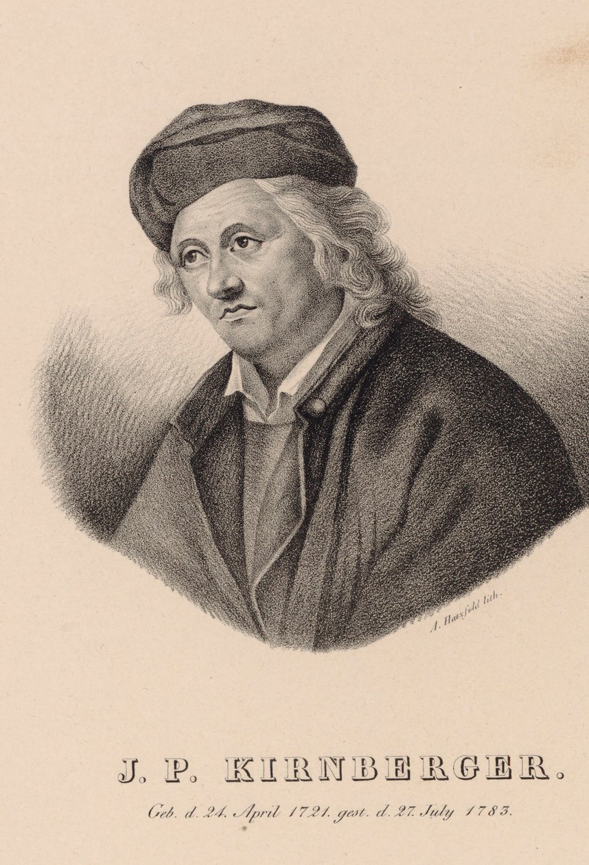 Portret kompozytora Johanna Philippa Kirnbergera 1721-1783. autorstwa Johann Andreas Hatzfeld