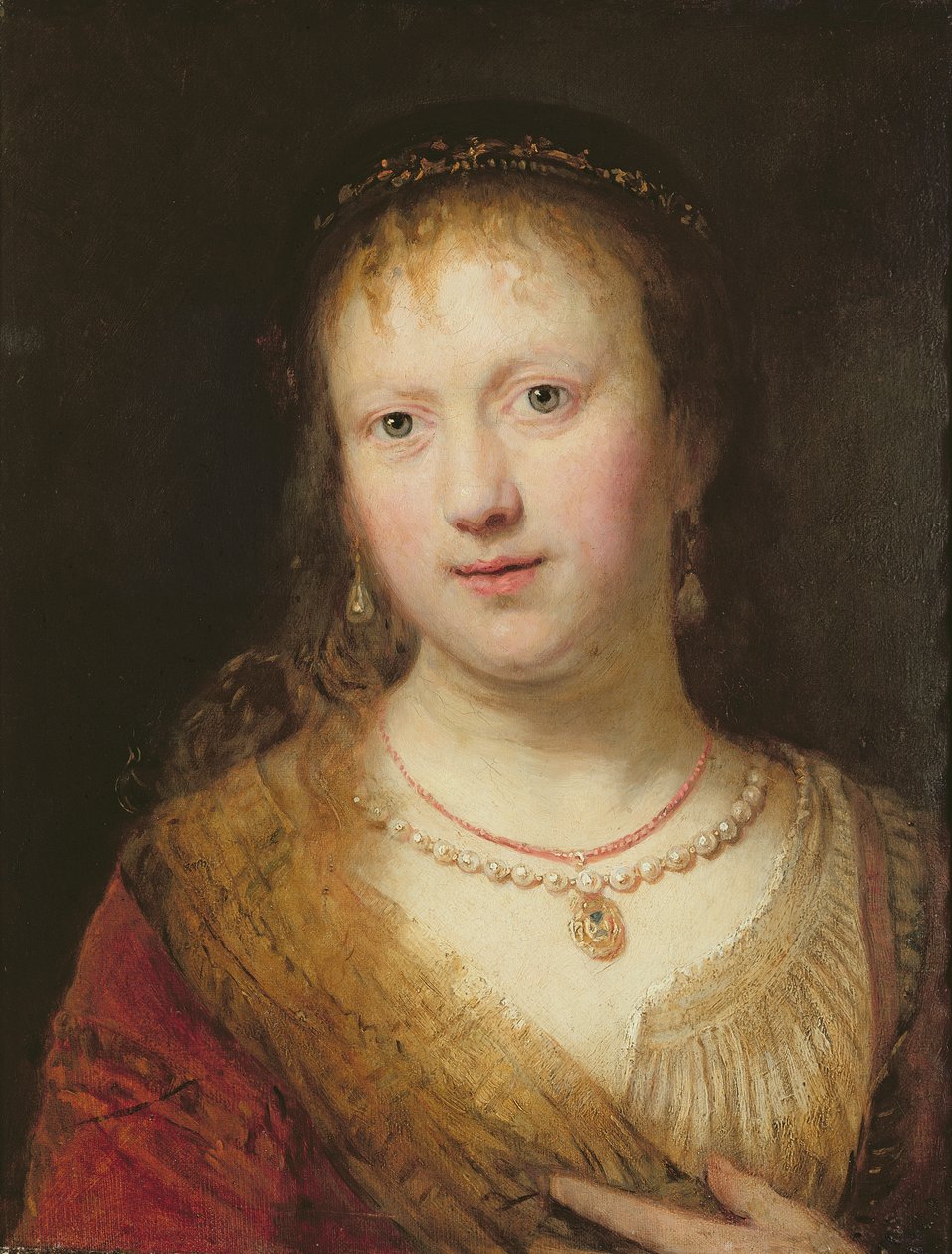 Portret Saskii według obrazu jej męża Rembrandta Harmensa. van Rijn (1606-69) Johann Andreas Joseph Francke (1756-1804) (olej na płótnie) autorstwa Johann Andreas Joseph Francke
