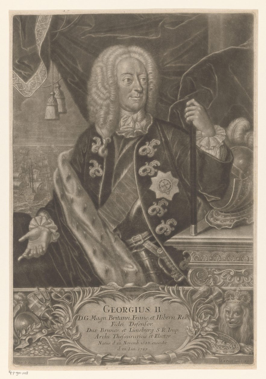 Portret Jerzego II, króla Wielkiej Brytanii autorstwa Johann Andreas Pfeffel (der Jüngere) (possibly)