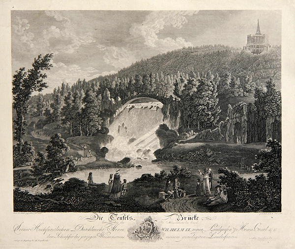 Diabelski Most, grawer J. Schroeder (miedź grawerowana) autorstwa Johann August (after) Nahl