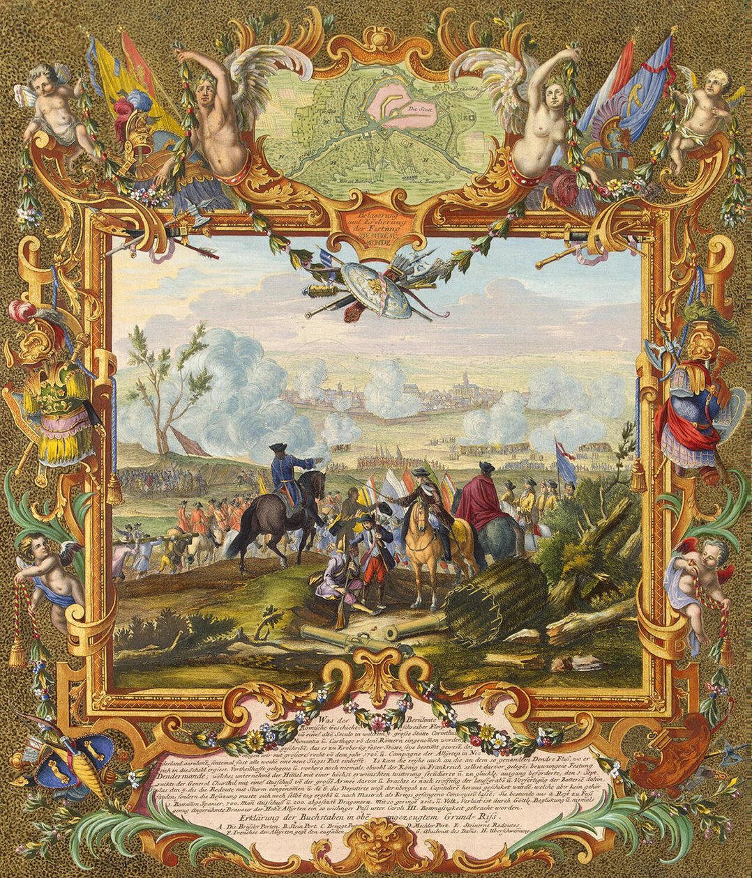 Zdobycie twierdzy Audenarde przez wojska alianckie w 1708 r., początek XVIII w. autorstwa Johann August Corvinus